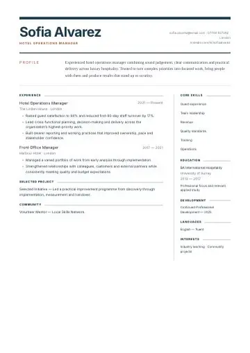 Clinical Professional CV template preview