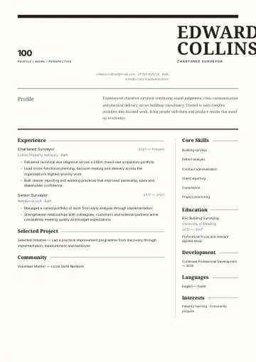 Creative Studio CV template preview
