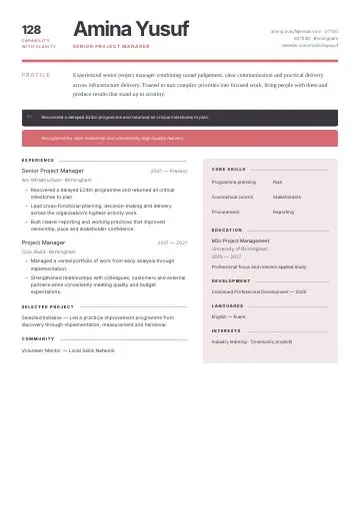 Engineering Detail CV template preview