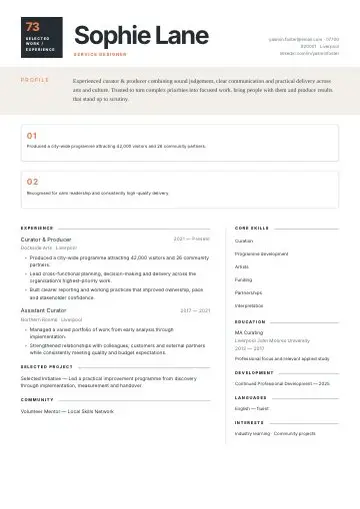 Lemon & Ink CV template preview