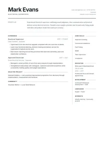 Public Service CV template preview