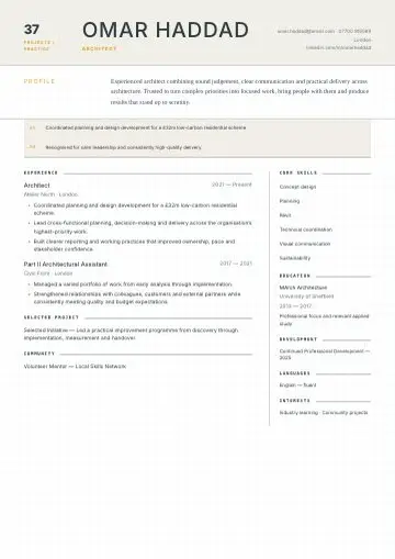 Signal Type CV template preview