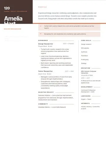 Skills First CV template preview